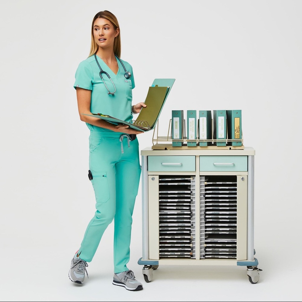 Figs Fresh Aqua Medium Petite Yola Scrub Pants